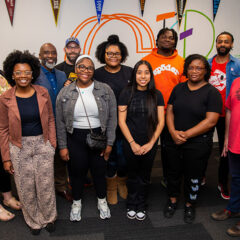 A group of 'College Bound' students smile proudly for the camera.