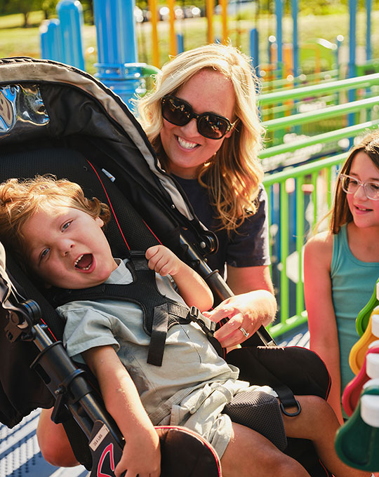 Photo: Unlimited Play. Grants from the Beckmann Charitable Trust, a Donor-Advised Fund at YouthBridge, enable families with special needs the ability to enjoy the Teddy & Friends Unlimited Playground at Queeny Park.